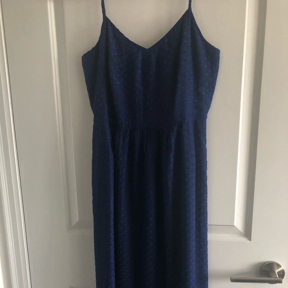 J Crew Swiss Dot Blue Maxi Dress - NWT